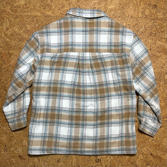 Love Tree Sherpa Lined Flannel Plaid Button Chore Shacket Sz M - Picture 8 of 14
